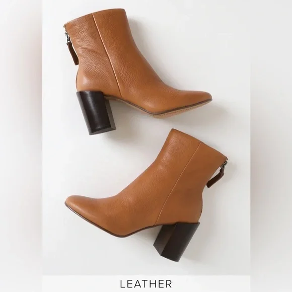 Dolce Vita Cyan Cognac Leather Ankle Booties - Picture 2 of 16